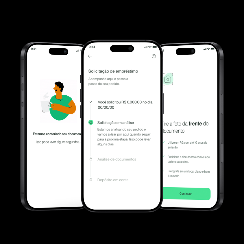 Creditas app screens